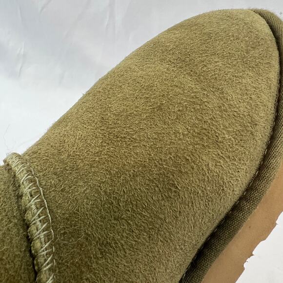 Cozy Cabincore UGG Boots Green Suede Shearling Fold Down Boho Women’s 10 Winter - Picture 10 of 10